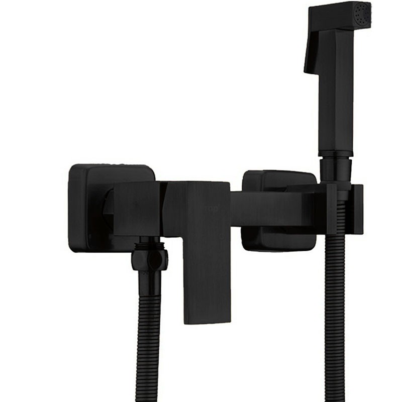 Гигиенический душ Frap F 7504-6 со смесителем, черный матовый