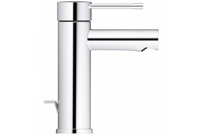 Смеситель для раковины GROHE Essence+ с донным клапаном и низким изливом, хром 32898001