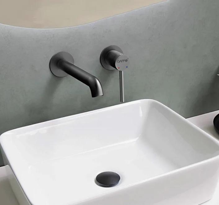 Смеситель GAPPO для раковины G1206-9 Оружейная Сталь встраиваемый
