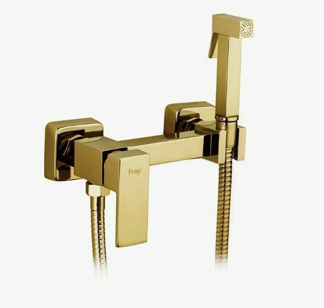 Смеситель Frap с гигиеническим душем F 7504-3 матовое золото