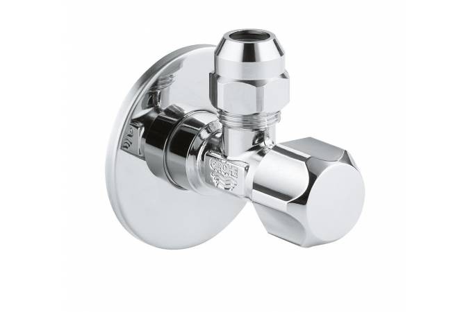 Вентиль угловой 1/2″ - 3/8″ GROHE для подключения смесителей, хром 2201800M