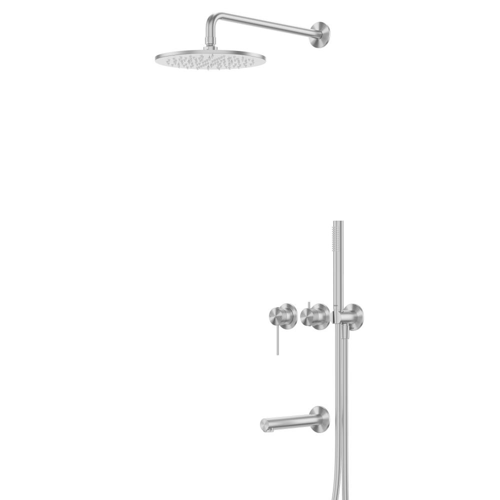 Душевая система ABBER Emotion 316 AF8817BST скрытого монтажа с изливом, брашированная сталь