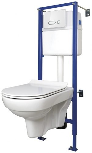 Комплект инсталляции LINK PRO + подвесной унитаз CITY NEW CLEAN ON + кнопка INTERA CERSANIT SET-CITYC/LPRO/S-DL/IN-WG-W (Польша)