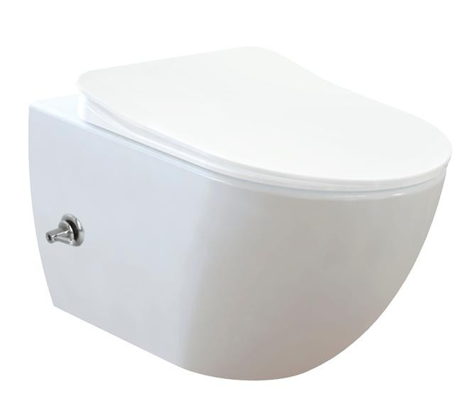Подвесной унитаз Creavit Free FE322-34CB00E-0002 безободковый, с функцией биде, с краном (Турция)
