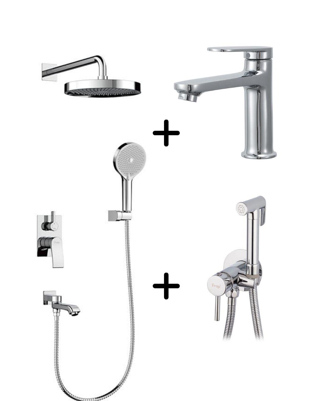 Набор смесителей 3в1 Frap Хром (F7175/ F7505-2/ F1085)