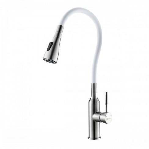 Смеситель для кухни LEMARK LM 5082 S-White EXPERT, с гибким изливом