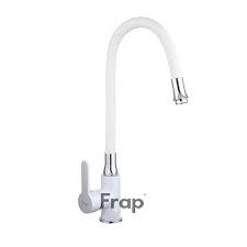Смеситель Frap для кухни боковой высокий F 4041 Белый/Хром ( КНР)
