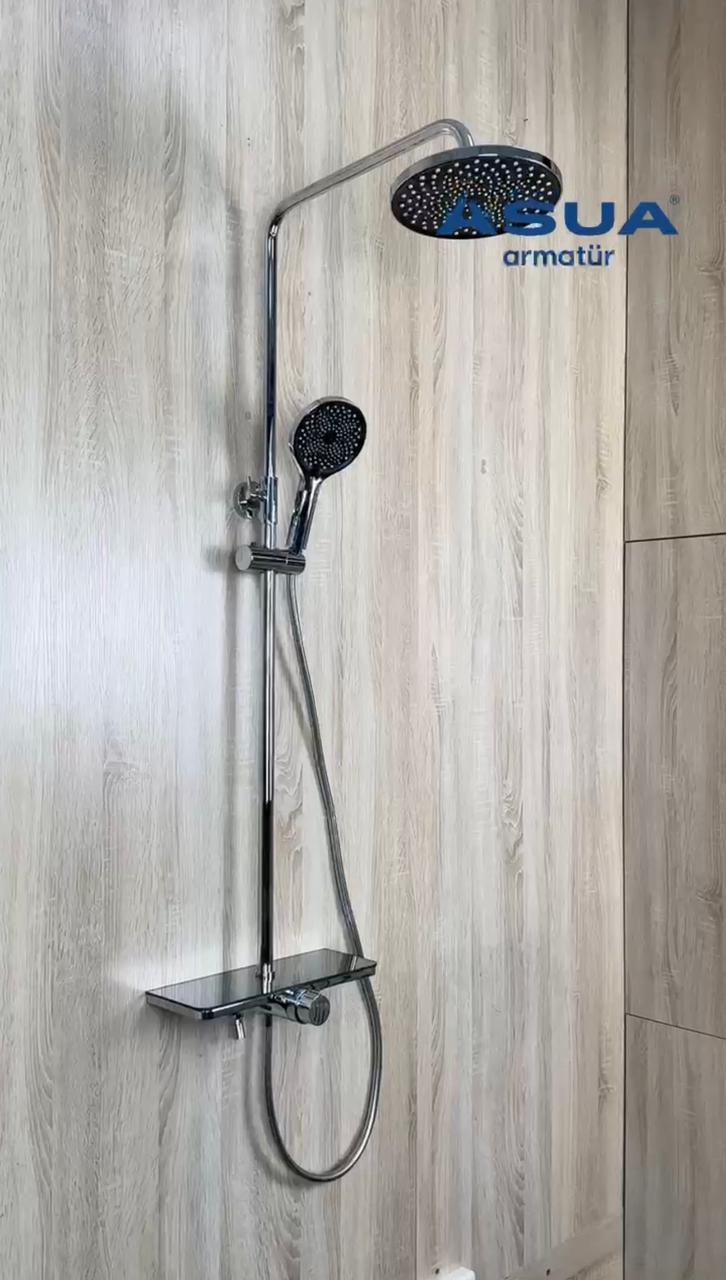 Смеситель для ванны с тропическим душем Asua armatur хром, белый 36202990