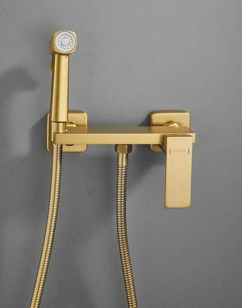 Смеситель с гигиеническим душем HAIBA HB5517-5 золото