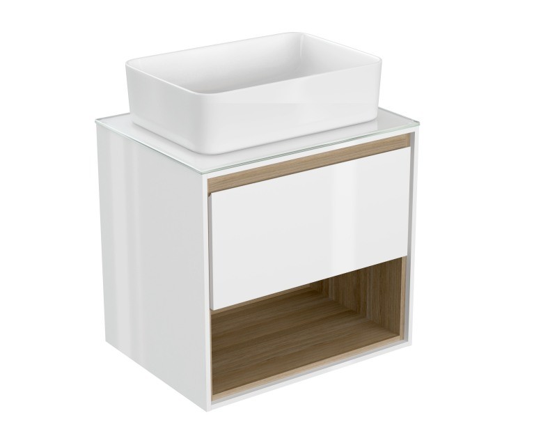 Тумба под умывальник со столешницей Cersanit Louna SP-SZ-LOU60-BL/Wh