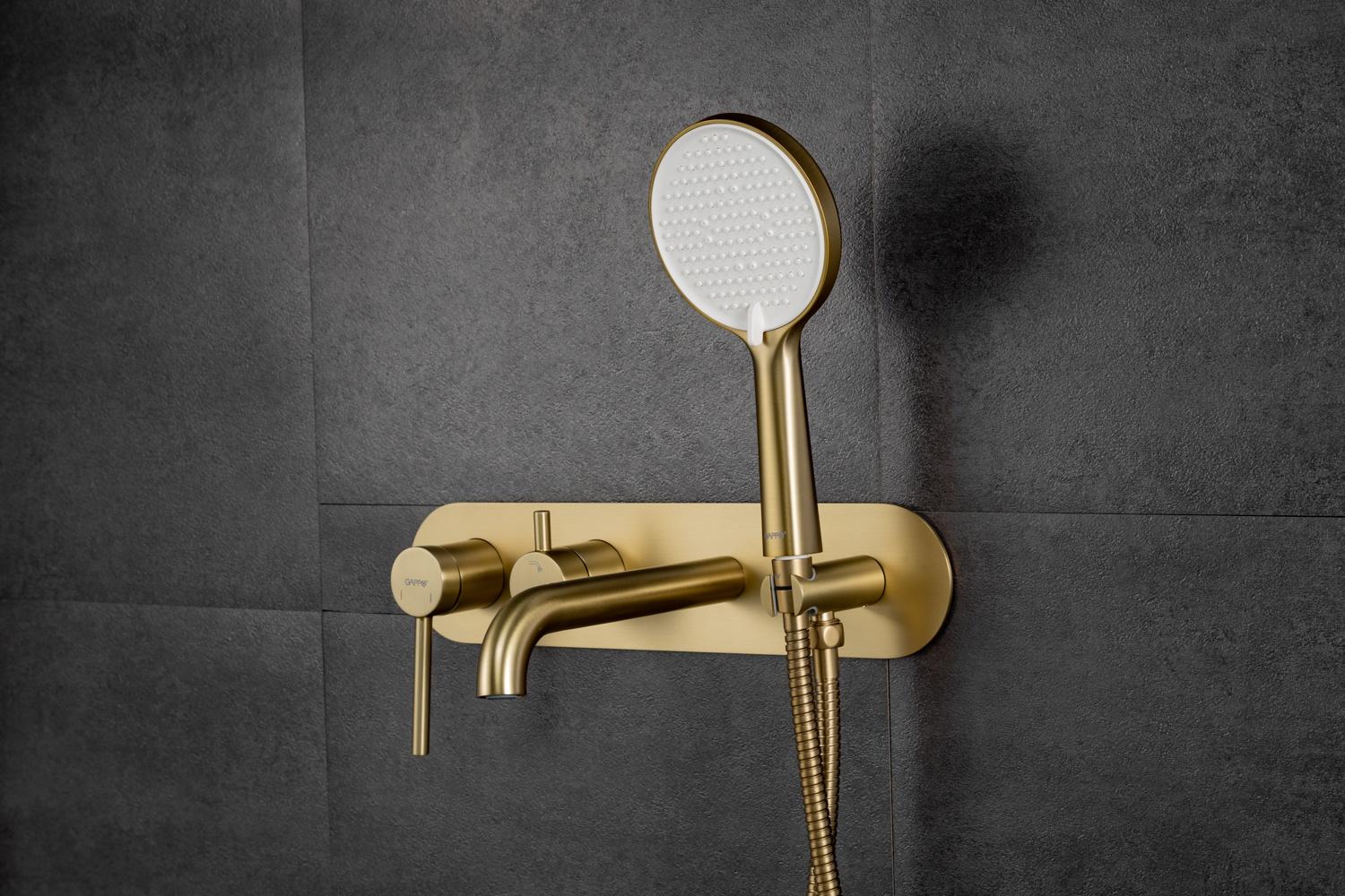 Смеситель GAPPO для ванны G3306-3 Золотой Сатин встраиваемый