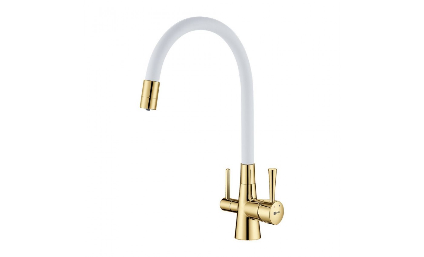 Смеситель Lemark Comfort для кухни с подключением к фильтру с питьевой водой LM 3075 G-White