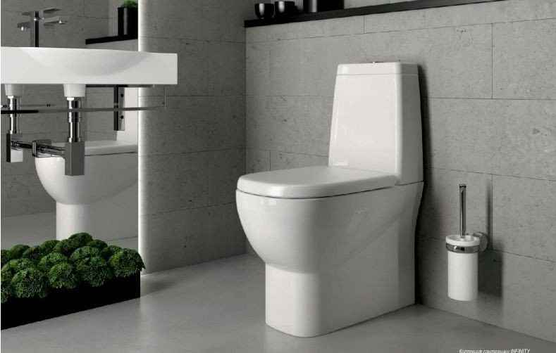 Унитаз компакт Infinity SL DM (2х реж. арм GEBERIT, дюропласт, soft close, clip up)