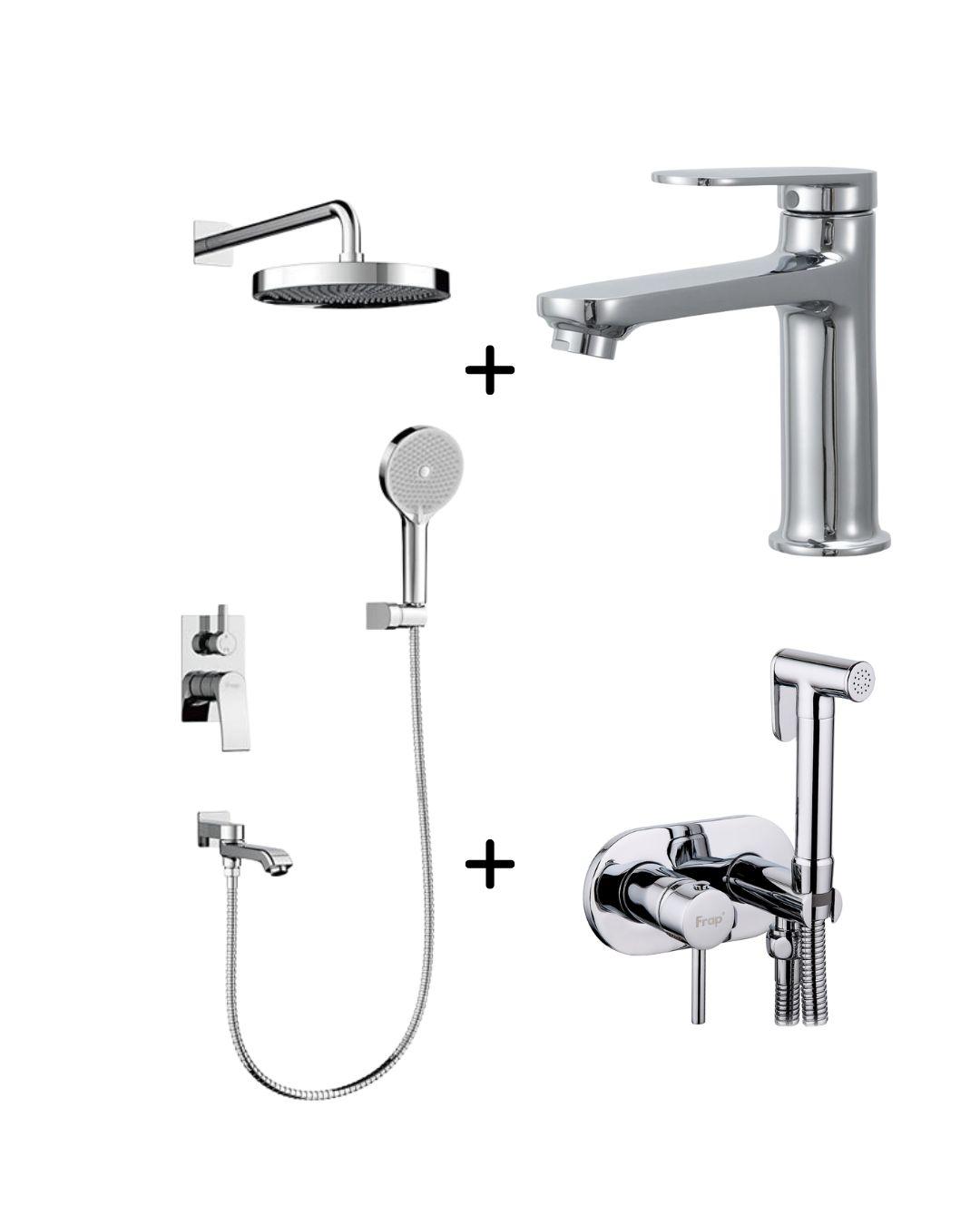 Набор смесителей 3в1 Frap Хром (F7175/ F7505/ F1085)