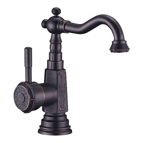 Смеситель для кухни/умывальника LEMARK LM 6604 ORB JASMINE с поворотным изливом BLACK