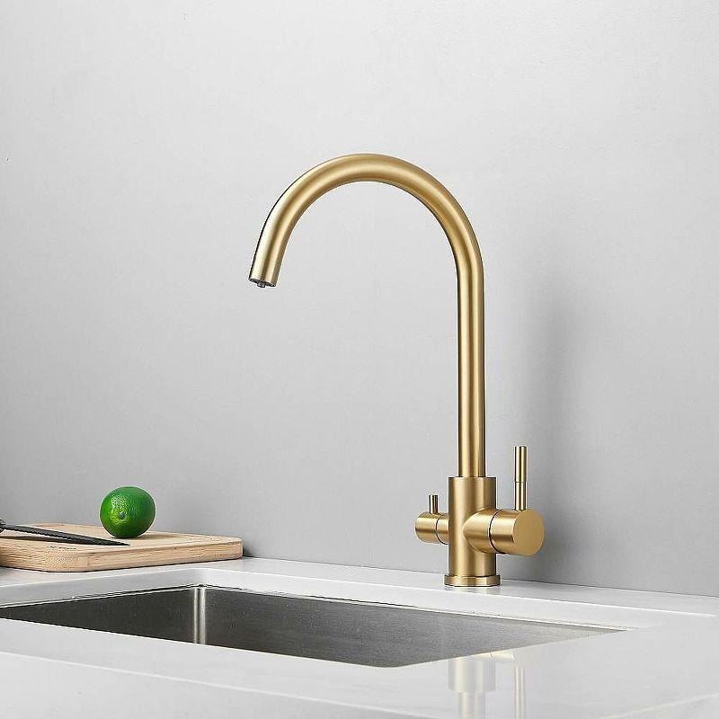 Смеситель для кухни HAIBA HB43828-5 с подключением фильтра золото