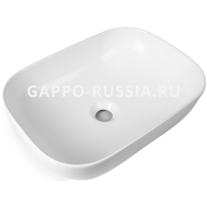 Раковина накладная без перелива GAPPO GT-402 (45,5x32x13,5 см) Прямоугольная