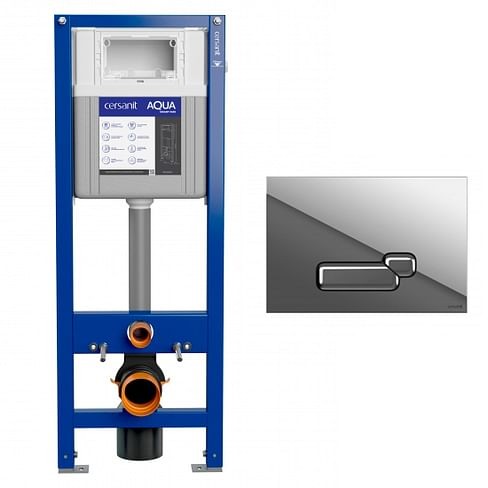 Инсталляция для подвесного унитаза AQUA SMART M 40 + кнопка ACTIS хром CERSANIT 63475/P-BU-ACT/Cg