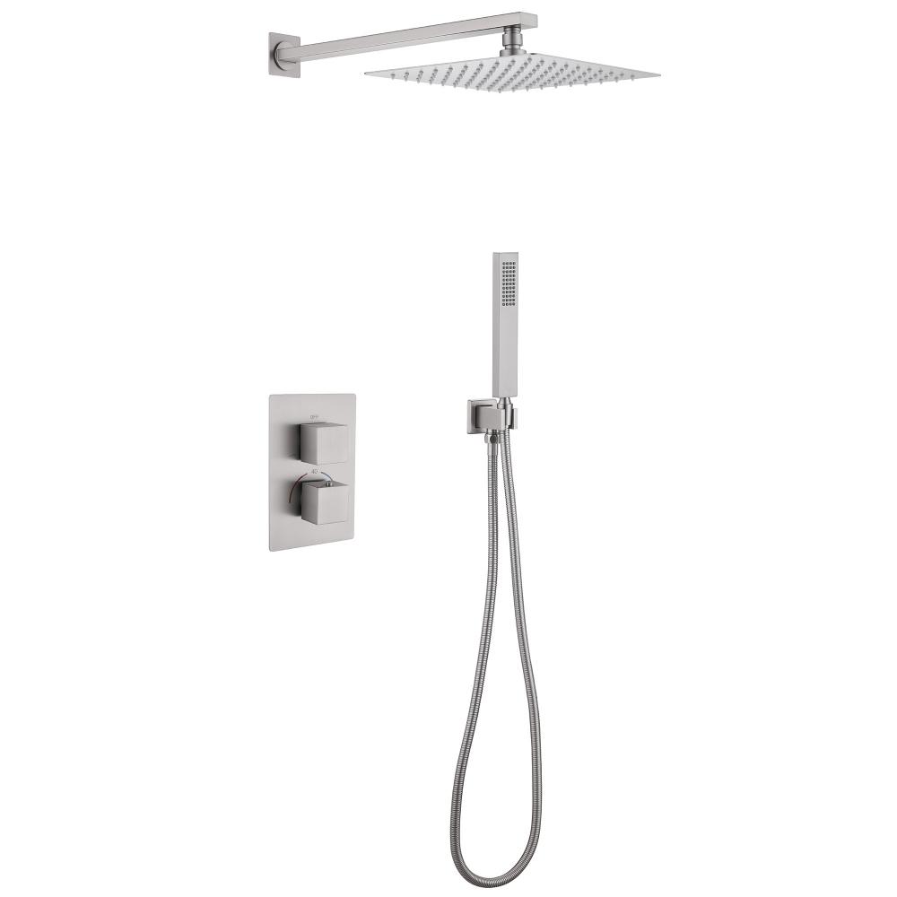 Душевая система ABBER Daheim AF8251SP скрытого монтажа без излива, термостат, сатин