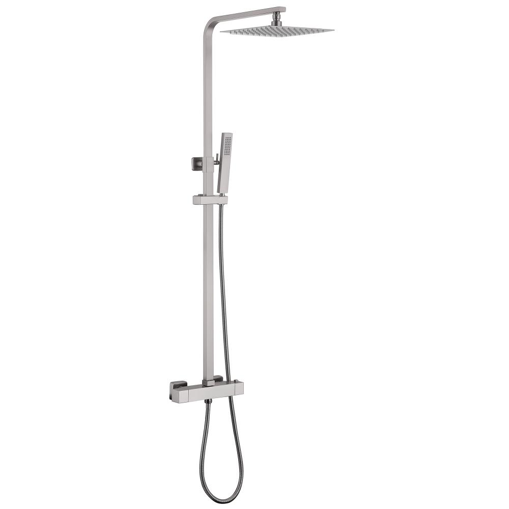 Душевая стойка ABBER Daheim AF8260SPL с термостатом без излива, сатин