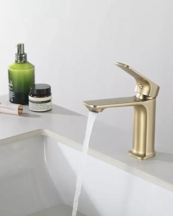 Смеситель Frap для раковины F1086-3 Сатин Золото