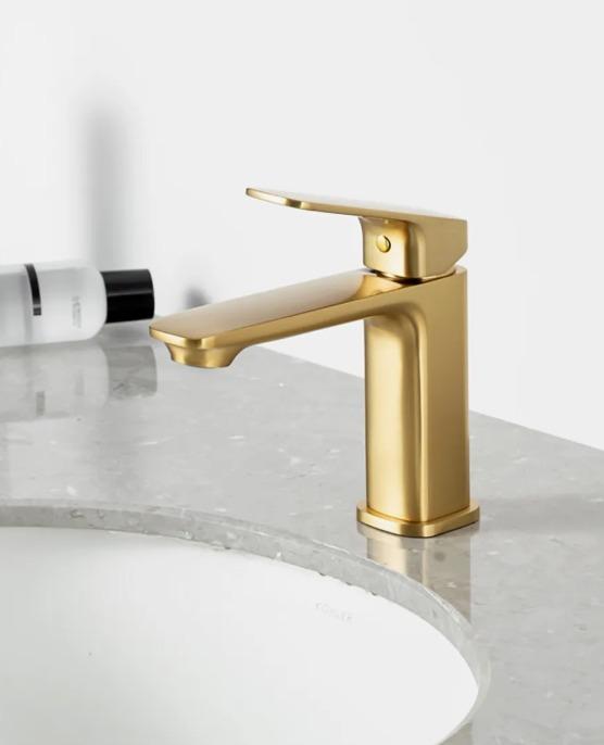 Смеситель GAPPO для раковины G1028-3 Золотой Сатин