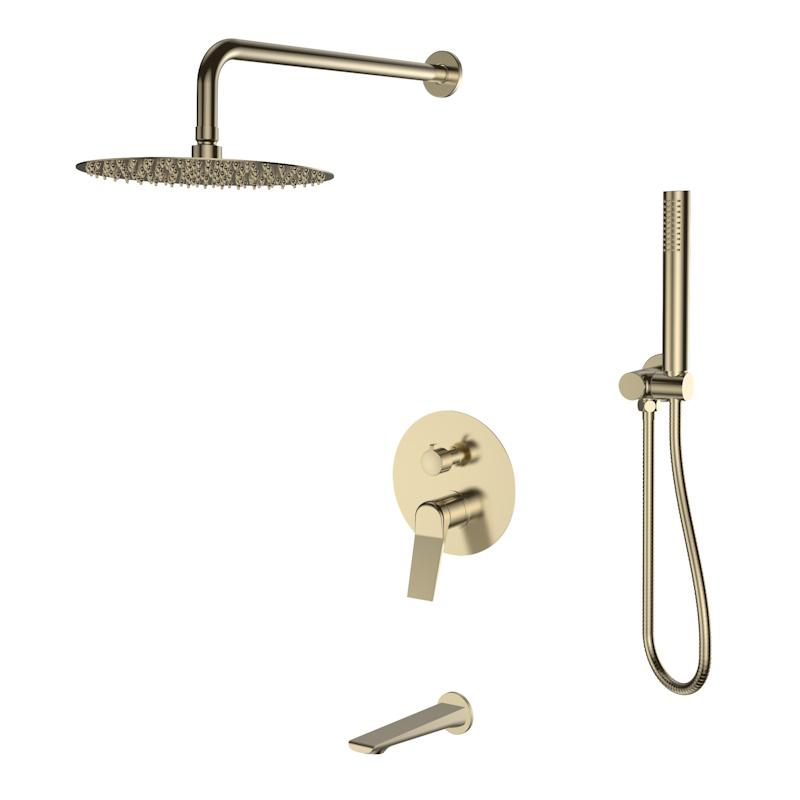 Душевая система со смесителем для ванны, встраиваемая, золото ESKO Shanghai 7in1SHAGold