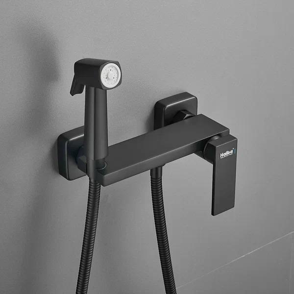 Смеситель с гигиеническим душем HAIBA HB5517-7 черный