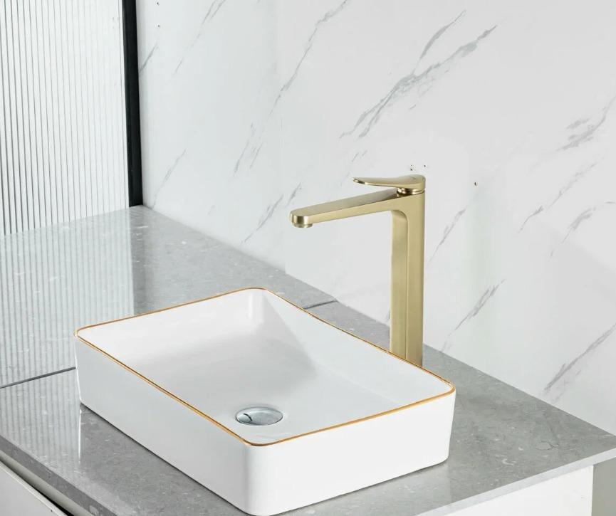  Смеситель GAPPO для раковины G1010-23 Высокий Золото сатин