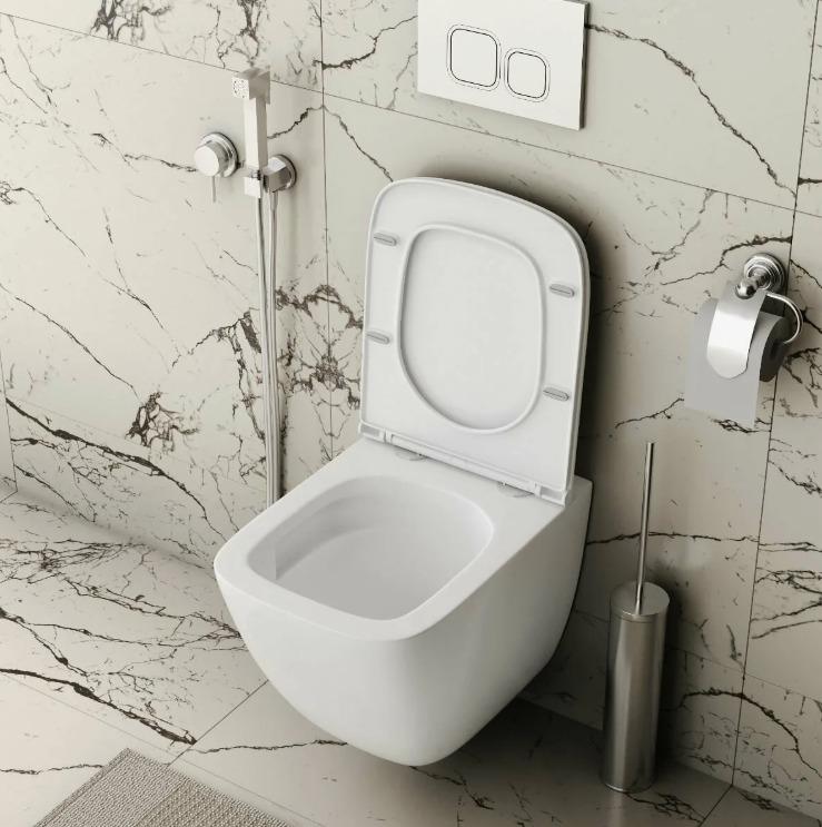 Унитаз подвесной Grossman GR-4497SQC Tornado безободковый, с сиденьем микролифт 485x345x400